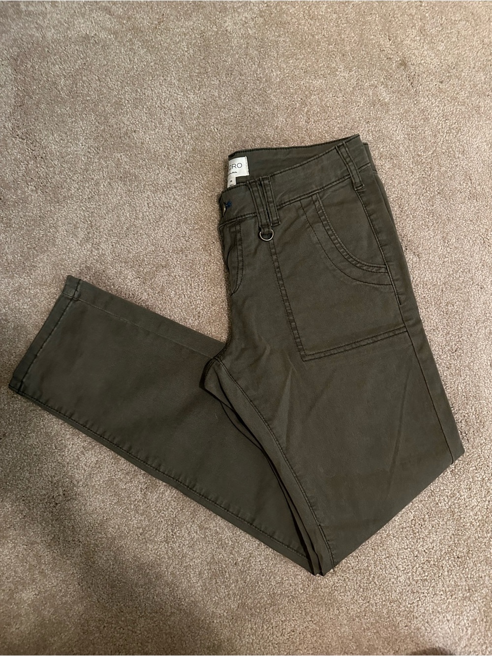 Anthropologie-Pilcro Straight-Leg Utility Pants in Olive